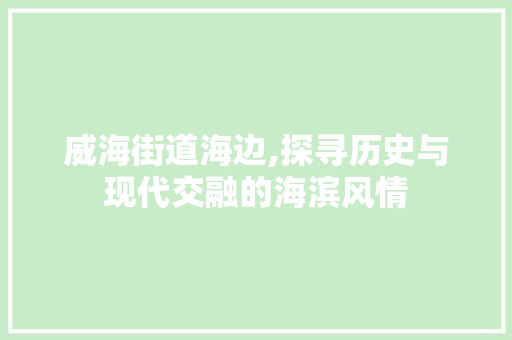 威海街道海边,探寻历史与现代交融的海滨风情  第1张