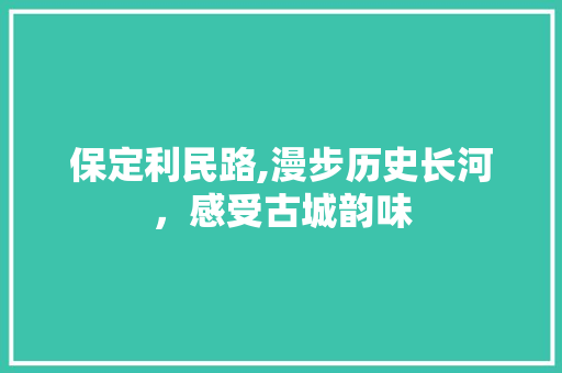 保定利民路,漫步历史长河，感受古城韵味  第1张