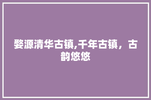 婺源清华古镇,千年古镇，古韵悠悠