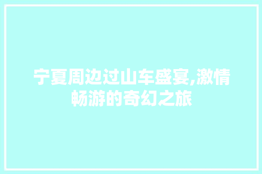 宁夏周边过山车盛宴,激情畅游的奇幻之旅