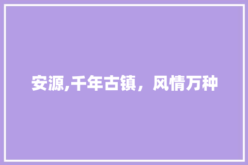 安源,千年古镇，风情万种