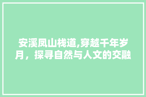 安溪凤山栈道,穿越千年岁月，探寻自然与人文的交融