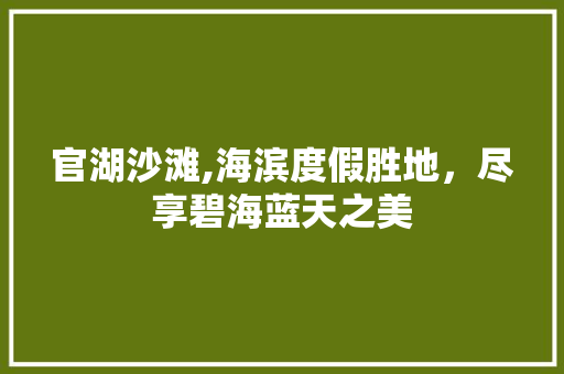 官湖沙滩,海滨度假胜地，尽享碧海蓝天之美  第1张