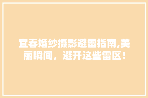 宜春婚纱摄影避雷指南,美丽瞬间，避开这些雷区！