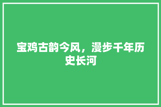 宝鸡古韵今风，漫步千年历史长河  第1张