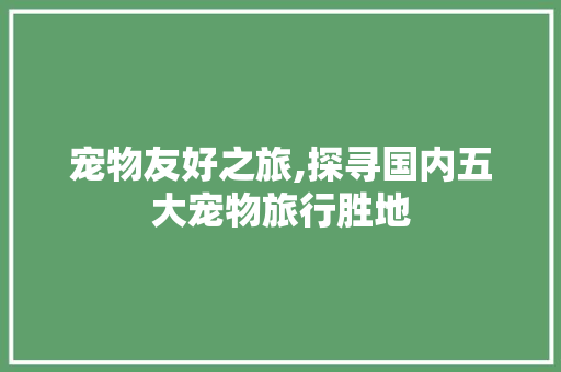 宠物友好之旅,探寻国内五大宠物旅行胜地  第1张