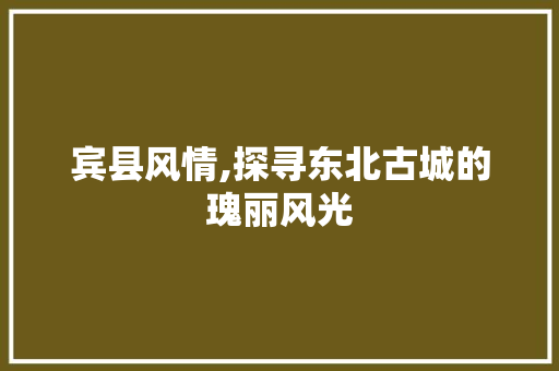 宾县风情,探寻东北古城的瑰丽风光