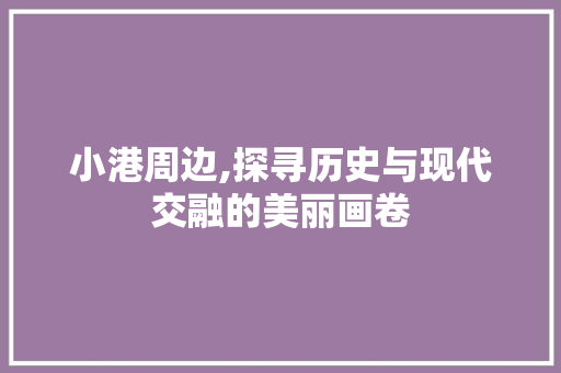 小港周边,探寻历史与现代交融的美丽画卷