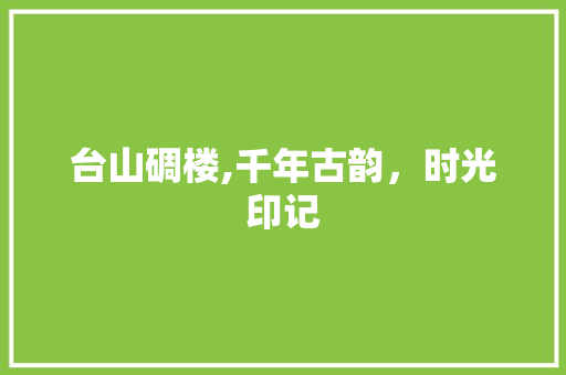 台山碉楼,千年古韵，时光印记