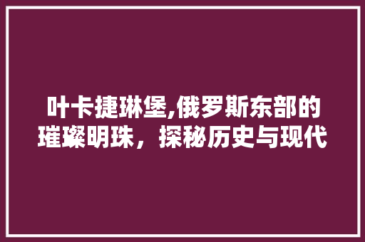 叶卡捷琳堡,俄罗斯东部的璀璨明珠，探秘历史与现代的交融之地  第1张