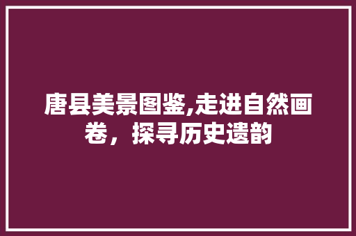 唐县美景图鉴,走进自然画卷，探寻历史遗韵