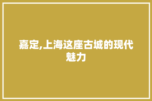 嘉定,上海这座古城的现代魅力