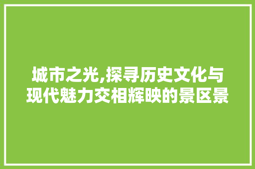 城市之光,探寻历史文化与现代魅力交相辉映的景区景点