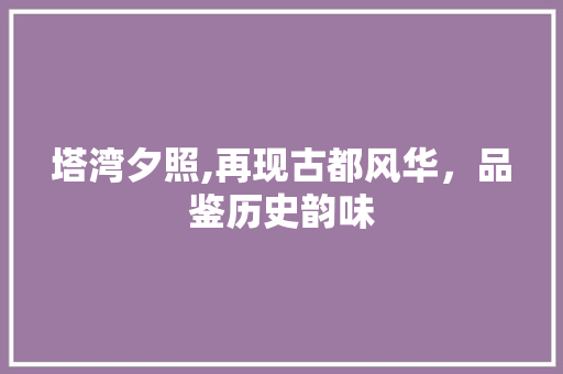 塔湾夕照,再现古都风华，品鉴历史韵味