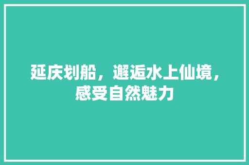 延庆划船，邂逅水上仙境，感受自然魅力