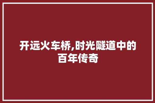 开远火车桥,时光隧道中的百年传奇