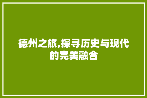 德州之旅,探寻历史与现代的完美融合