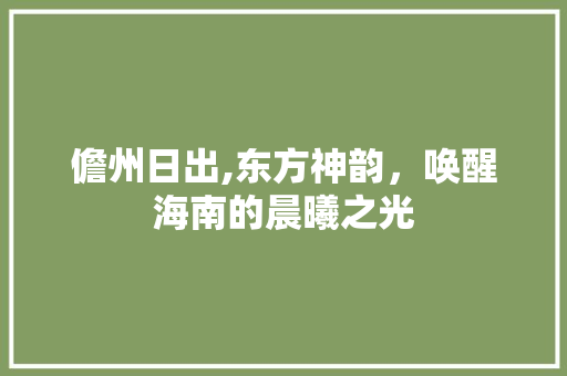 儋州日出,东方神韵，唤醒海南的晨曦之光