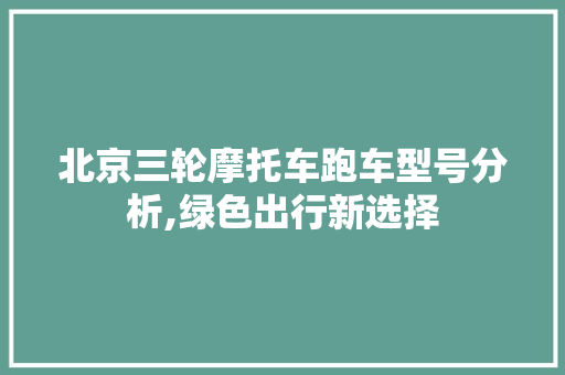 北京三轮摩托车跑车型号分析,绿色出行新选择