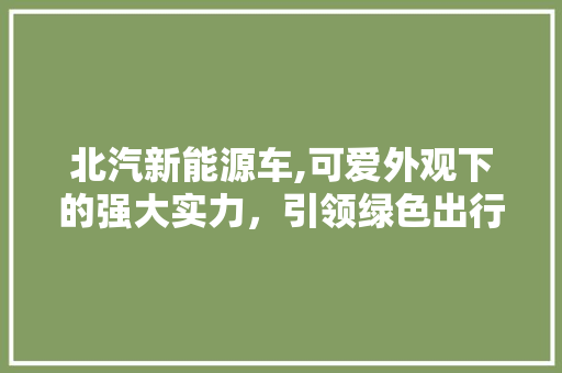 北汽新能源车,可爱外观下的强大实力，引领绿色出行新潮流