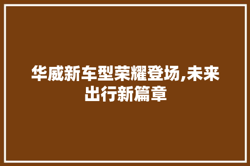 华威新车型荣耀登场,未来出行新篇章  第1张