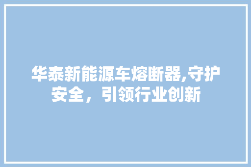 华泰新能源车熔断器,守护安全，引领行业创新  第1张