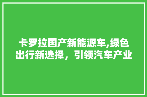 卡罗拉国产新能源车,绿色出行新选择，引领汽车产业可持续发展