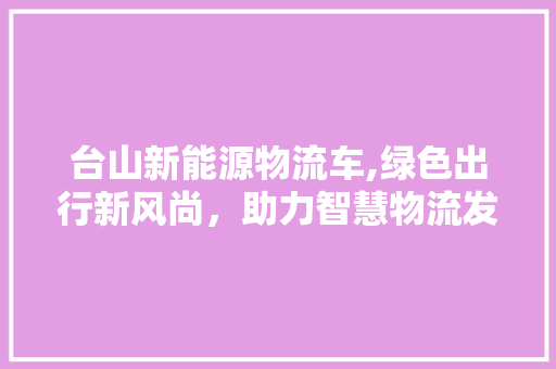 台山新能源物流车,绿色出行新风尚，助力智慧物流发展  第1张