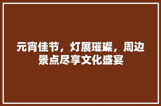 元宵佳节，灯展璀璨，周边景点尽享文化盛宴