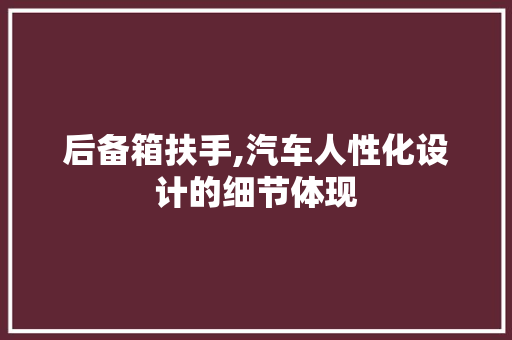 后备箱扶手,汽车人性化设计的细节体现