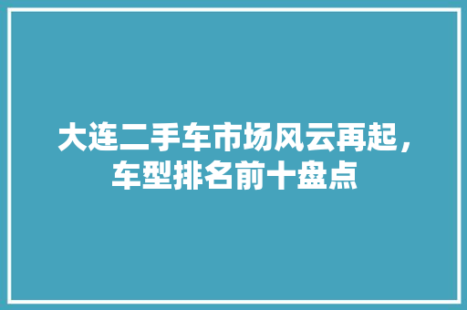 大连二手车市场风云再起，车型排名前十盘点