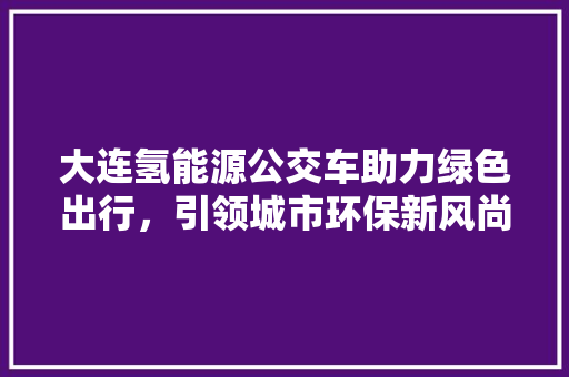 大连氢能源公交车助力绿色出行，引领城市环保新风尚  第1张