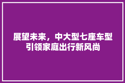 展望未来，中大型七座车型引领家庭出行新风尚  第1张