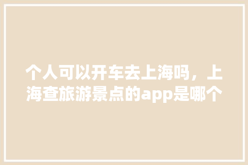 个人可以开车去上海吗，上海查旅游景点的app是哪个。  第1张