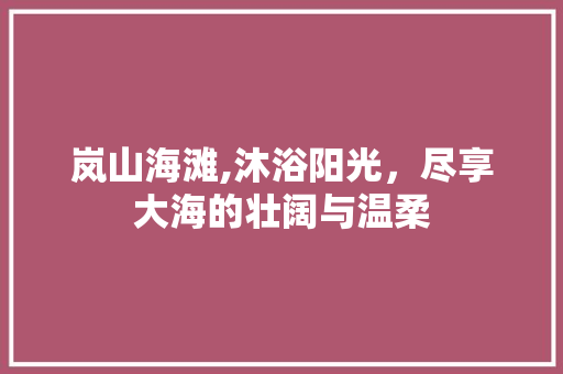 岚山海滩,沐浴阳光，尽享大海的壮阔与温柔