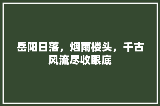 岳阳日落，烟雨楼头，千古风流尽收眼底