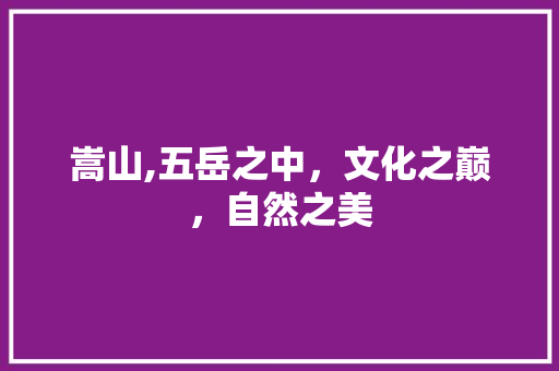 嵩山,五岳之中，文化之巅，自然之美