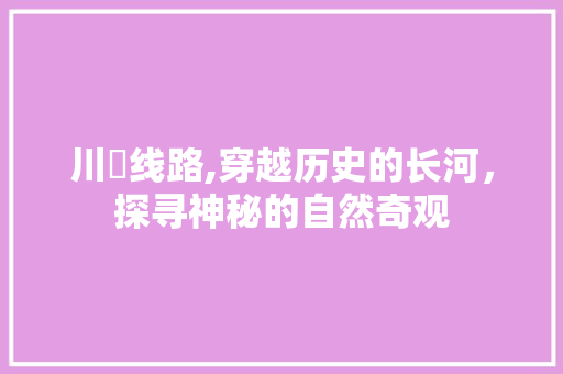 川蔵线路,穿越历史的长河，探寻神秘的自然奇观