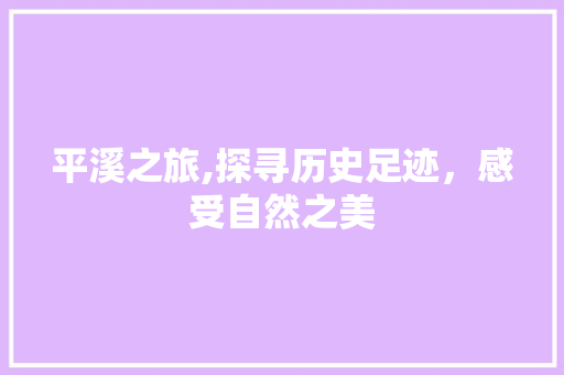 平溪之旅,探寻历史足迹，感受自然之美  第1张