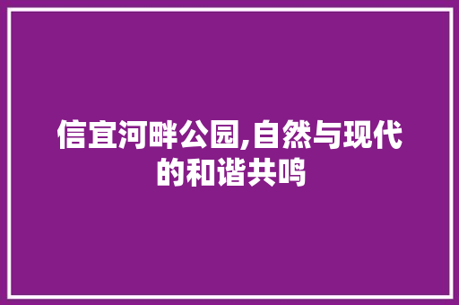 信宜河畔公园,自然与现代的和谐共鸣