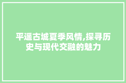 平遥古城夏季风情,探寻历史与现代交融的魅力