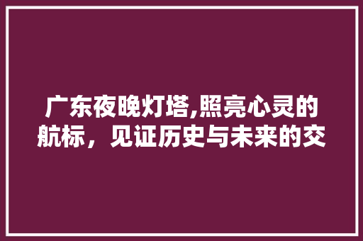 广东夜晚灯塔,照亮心灵的航标，见证历史与未来的交汇  第1张