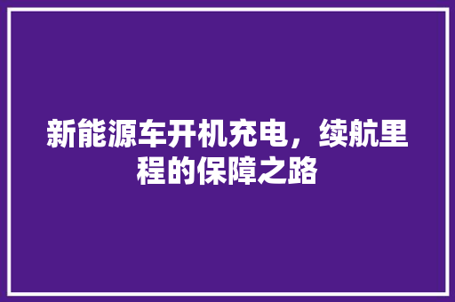 新能源车开机充电，续航里程的保障之路  第1张