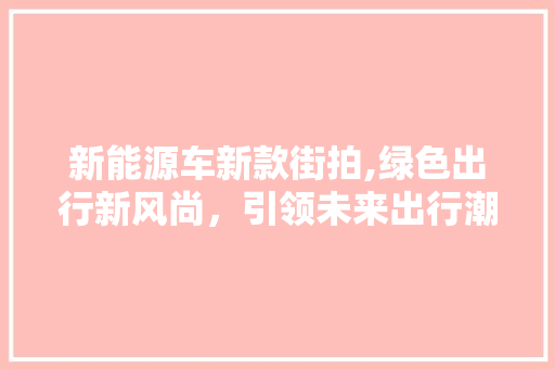 新能源车新款街拍,绿色出行新风尚，引领未来出行潮流  第1张