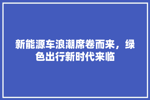 新能源车浪潮席卷而来，绿色出行新时代来临  第1张