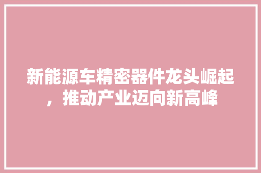 新能源车精密器件龙头崛起，推动产业迈向新高峰  第1张