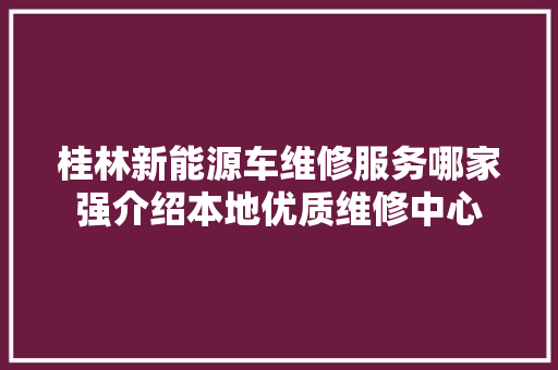 桂林新能源车维修服务哪家强介绍本地优质维修中心  第1张