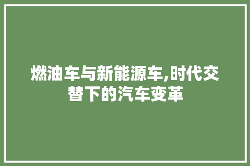 燃油车与新能源车,时代交替下的汽车变革  第1张