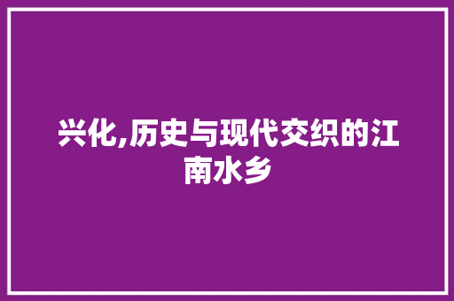 兴化,历史与现代交织的江南水乡