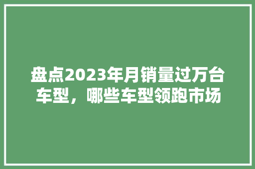 盘点2023年月销量过万台车型，哪些车型领跑市场  第1张